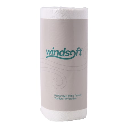 Windsoft Perforated Roll Paper Towels, 2 Ply, 100 Sheets, 74 ft, White WIN1220RL